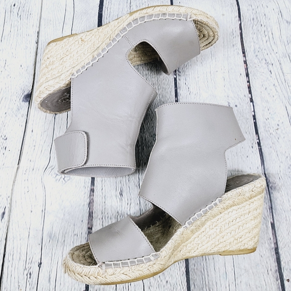 VINCE | Spencer leather open toe espadrille wedge sandals - Picture 3 of 12